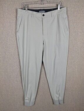 VRST Fairway Golf Jogger Pants Mens 34 Tan Performance Tapered Athletic Stretch